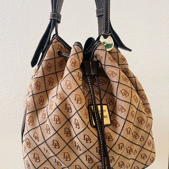 Dooney & Bourke Tan and Brown Bucket Bag - Picture 1 of 11